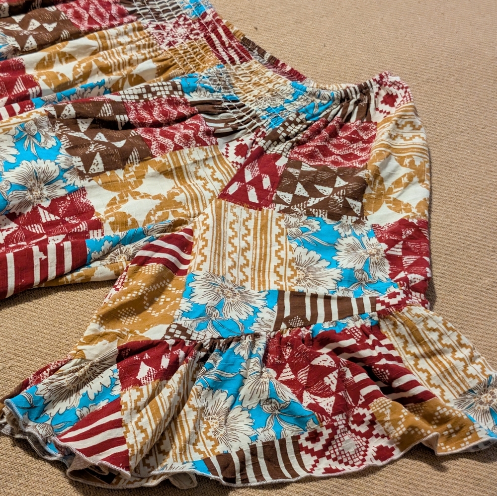 Cato Plus Size Patchwork Patterned Multicolor Bell Sleeve Blouse - Picture 11 of 12